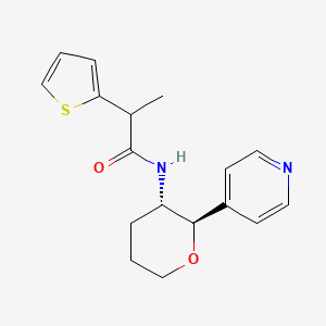 molecular formula C17H20N2O2S B6670402 N-[(2R,3S)-2-pyridin-4-yloxan-3-yl]-2-thiophen-2-ylpropanamide 