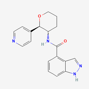 molecular formula C18H18N4O2 B6670416 N-[(2R,3S)-2-pyridin-4-yloxan-3-yl]-1H-indazole-4-carboxamide 