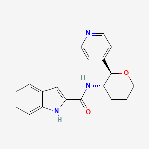 molecular formula C19H19N3O2 B6670437 N-[(2R,3S)-2-pyridin-4-yloxan-3-yl]-1H-indole-2-carboxamide 