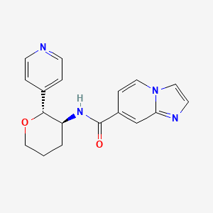 molecular formula C18H18N4O2 B6670450 N-[(2R,3S)-2-pyridin-4-yloxan-3-yl]imidazo[1,2-a]pyridine-7-carboxamide 
