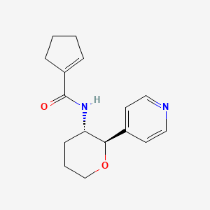 molecular formula C16H20N2O2 B6670454 N-[(2R,3S)-2-pyridin-4-yloxan-3-yl]cyclopentene-1-carboxamide 