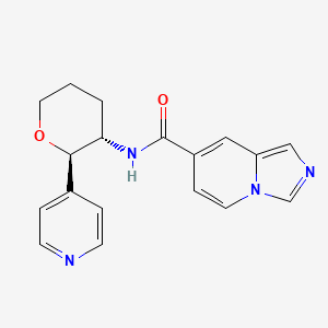 molecular formula C18H18N4O2 B6670567 N-[(2R,3S)-2-pyridin-4-yloxan-3-yl]imidazo[1,5-a]pyridine-7-carboxamide 
