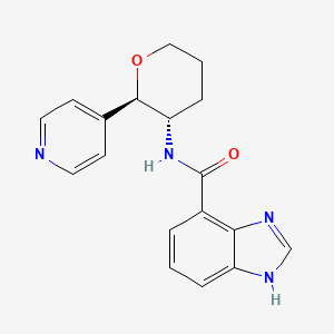 molecular formula C18H18N4O2 B6670681 N-[(2R,3S)-2-pyridin-4-yloxan-3-yl]-1H-benzimidazole-4-carboxamide 