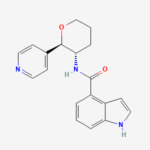 molecular formula C19H19N3O2 B6670691 N-[(2R,3S)-2-pyridin-4-yloxan-3-yl]-1H-indole-4-carboxamide 
