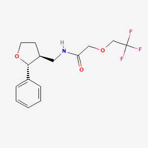 molecular formula C15H18F3NO3 B6670737 N-[[(2R,3S)-2-phenyloxolan-3-yl]methyl]-2-(2,2,2-trifluoroethoxy)acetamide 