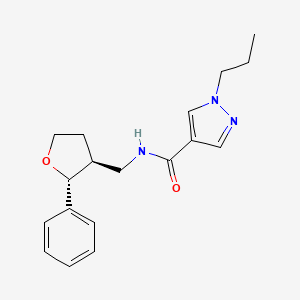 molecular formula C18H23N3O2 B6670776 N-[[(2R,3S)-2-phenyloxolan-3-yl]methyl]-1-propylpyrazole-4-carboxamide 