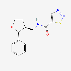 molecular formula C14H15N3O2S B6670796 N-[[(2R,3S)-2-phenyloxolan-3-yl]methyl]thiadiazole-5-carboxamide 