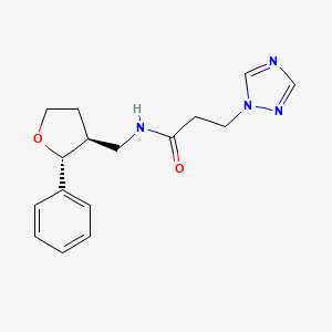 molecular formula C16H20N4O2 B6670894 N-[[(2R,3S)-2-phenyloxolan-3-yl]methyl]-3-(1,2,4-triazol-1-yl)propanamide 