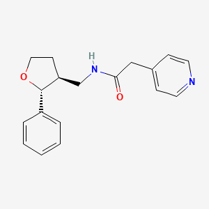 molecular formula C18H20N2O2 B6670919 N-[[(2R,3S)-2-phenyloxolan-3-yl]methyl]-2-pyridin-4-ylacetamide 