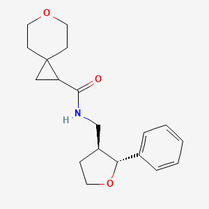 molecular formula C19H25NO3 B6670937 N-[[(2R,3S)-2-phenyloxolan-3-yl]methyl]-6-oxaspiro[2.5]octane-2-carboxamide 