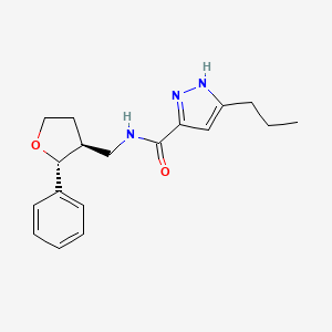molecular formula C18H23N3O2 B6670970 N-[[(2R,3S)-2-phenyloxolan-3-yl]methyl]-5-propyl-1H-pyrazole-3-carboxamide 