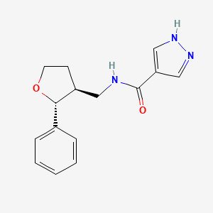 molecular formula C15H17N3O2 B6671044 N-[[(2R,3S)-2-phenyloxolan-3-yl]methyl]-1H-pyrazole-4-carboxamide 
