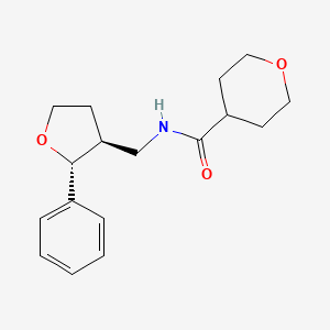 molecular formula C17H23NO3 B6671074 N-[[(2R,3S)-2-phenyloxolan-3-yl]methyl]oxane-4-carboxamide 