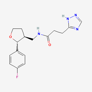 molecular formula C16H19FN4O2 B6671097 N-[[(2R,3S)-2-(4-fluorophenyl)oxolan-3-yl]methyl]-3-(1H-1,2,4-triazol-5-yl)propanamide 