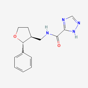 molecular formula C14H16N4O2 B6671116 N-[[(2R,3S)-2-phenyloxolan-3-yl]methyl]-1H-1,2,4-triazole-5-carboxamide 