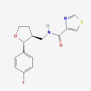 molecular formula C15H15FN2O2S B6671128 N-[[(2R,3S)-2-(4-fluorophenyl)oxolan-3-yl]methyl]-1,3-thiazole-4-carboxamide 