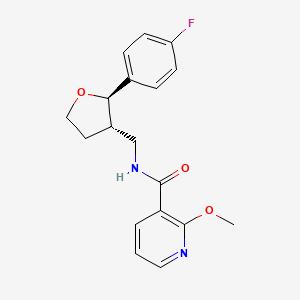 molecular formula C18H19FN2O3 B6671145 N-[[(2R,3S)-2-(4-fluorophenyl)oxolan-3-yl]methyl]-2-methoxypyridine-3-carboxamide 