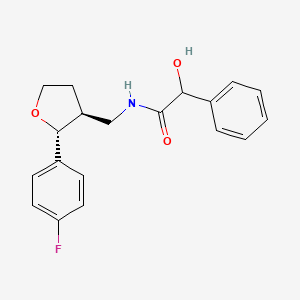 molecular formula C19H20FNO3 B6671163 N-[[(2R,3S)-2-(4-fluorophenyl)oxolan-3-yl]methyl]-2-hydroxy-2-phenylacetamide 