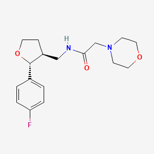 molecular formula C17H23FN2O3 B6671170 N-[[(2R,3S)-2-(4-fluorophenyl)oxolan-3-yl]methyl]-2-morpholin-4-ylacetamide 