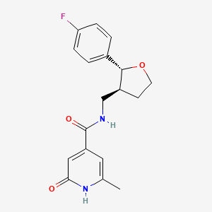molecular formula C18H19FN2O3 B6671171 N-[[(2R,3S)-2-(4-fluorophenyl)oxolan-3-yl]methyl]-2-methyl-6-oxo-1H-pyridine-4-carboxamide 