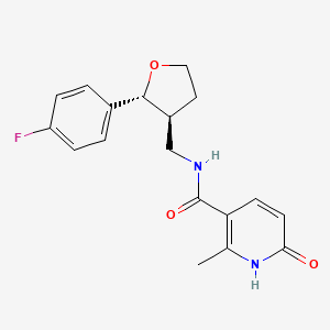 molecular formula C18H19FN2O3 B6671193 N-[[(2R,3S)-2-(4-fluorophenyl)oxolan-3-yl]methyl]-2-methyl-6-oxo-1H-pyridine-3-carboxamide 
