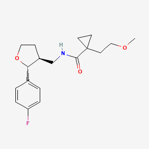 molecular formula C18H24FNO3 B6671195 N-[[(2R,3S)-2-(4-fluorophenyl)oxolan-3-yl]methyl]-1-(2-methoxyethyl)cyclopropane-1-carboxamide 