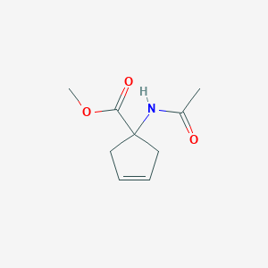 molecular formula C9H13NO3 B066712 3-Cyclopentene-1-carboxylic acid, 1-(acetylamino)-, methyl ester CAS No. 188177-96-0