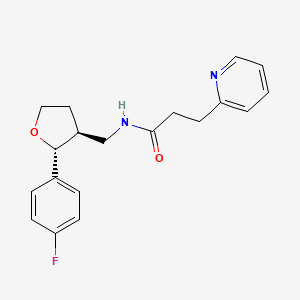 molecular formula C19H21FN2O2 B6671206 N-[[(2R,3S)-2-(4-fluorophenyl)oxolan-3-yl]methyl]-3-pyridin-2-ylpropanamide 