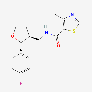 molecular formula C16H17FN2O2S B6671220 N-[[(2R,3S)-2-(4-fluorophenyl)oxolan-3-yl]methyl]-4-methyl-1,3-thiazole-5-carboxamide 