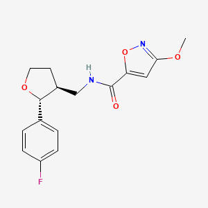 molecular formula C16H17FN2O4 B6671231 N-[[(2R,3S)-2-(4-fluorophenyl)oxolan-3-yl]methyl]-3-methoxy-1,2-oxazole-5-carboxamide 