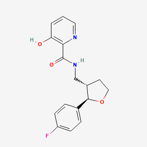 molecular formula C17H17FN2O3 B6671241 N-[[(2R,3S)-2-(4-fluorophenyl)oxolan-3-yl]methyl]-3-hydroxypyridine-2-carboxamide 