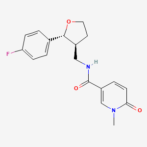 molecular formula C18H19FN2O3 B6671249 N-[[(2R,3S)-2-(4-fluorophenyl)oxolan-3-yl]methyl]-1-methyl-6-oxopyridine-3-carboxamide 