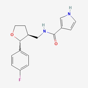 molecular formula C16H17FN2O2 B6671254 N-[[(2R,3S)-2-(4-fluorophenyl)oxolan-3-yl]methyl]-1H-pyrrole-3-carboxamide 
