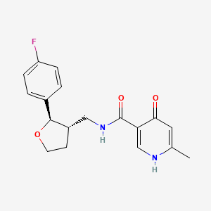 molecular formula C18H19FN2O3 B6671261 N-[[(2R,3S)-2-(4-fluorophenyl)oxolan-3-yl]methyl]-6-methyl-4-oxo-1H-pyridine-3-carboxamide 