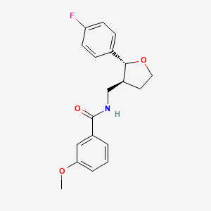 molecular formula C19H20FNO3 B6671284 N-[[(2R,3S)-2-(4-fluorophenyl)oxolan-3-yl]methyl]-3-methoxybenzamide 