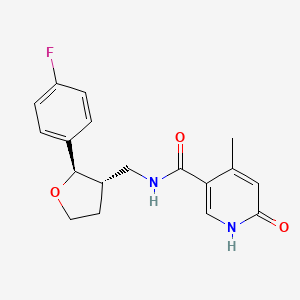 molecular formula C18H19FN2O3 B6671292 N-[[(2R,3S)-2-(4-fluorophenyl)oxolan-3-yl]methyl]-4-methyl-6-oxo-1H-pyridine-3-carboxamide 