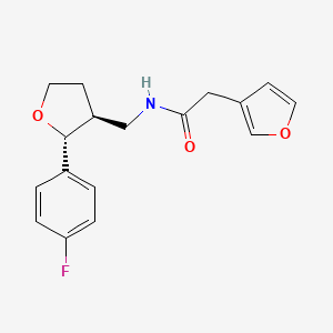molecular formula C17H18FNO3 B6671297 N-[[(2R,3S)-2-(4-fluorophenyl)oxolan-3-yl]methyl]-2-(furan-3-yl)acetamide 