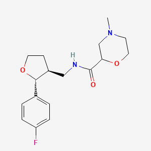 molecular formula C17H23FN2O3 B6671299 N-[[(2R,3S)-2-(4-fluorophenyl)oxolan-3-yl]methyl]-4-methylmorpholine-2-carboxamide 
