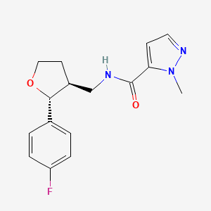 molecular formula C16H18FN3O2 B6671322 N-[[(2R,3S)-2-(4-fluorophenyl)oxolan-3-yl]methyl]-2-methylpyrazole-3-carboxamide 