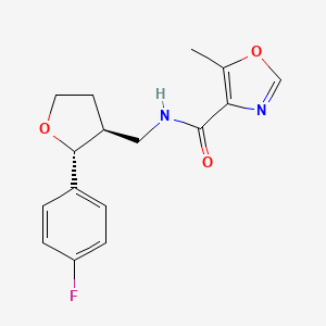 molecular formula C16H17FN2O3 B6671324 N-[[(2R,3S)-2-(4-fluorophenyl)oxolan-3-yl]methyl]-5-methyl-1,3-oxazole-4-carboxamide 