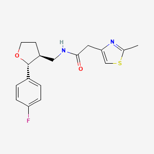 molecular formula C17H19FN2O2S B6671394 N-[[(2R,3S)-2-(4-fluorophenyl)oxolan-3-yl]methyl]-2-(2-methyl-1,3-thiazol-4-yl)acetamide 