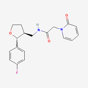molecular formula C18H19FN2O3 B6671397 N-[[(2R,3S)-2-(4-fluorophenyl)oxolan-3-yl]methyl]-2-(2-oxopyridin-1-yl)acetamide 