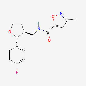 molecular formula C16H17FN2O3 B6671404 N-[[(2R,3S)-2-(4-fluorophenyl)oxolan-3-yl]methyl]-3-methyl-1,2-oxazole-5-carboxamide 