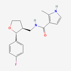 molecular formula C17H19FN2O2 B6671443 N-[[(2R,3S)-2-(4-fluorophenyl)oxolan-3-yl]methyl]-2-methyl-1H-pyrrole-3-carboxamide 