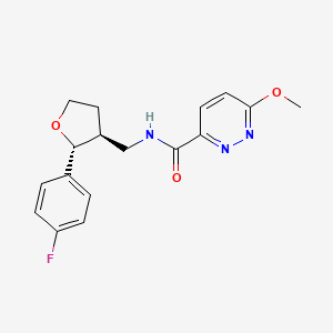 molecular formula C17H18FN3O3 B6671451 N-[[(2R,3S)-2-(4-fluorophenyl)oxolan-3-yl]methyl]-6-methoxypyridazine-3-carboxamide 