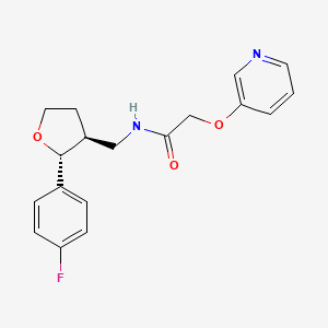 molecular formula C18H19FN2O3 B6671495 N-[[(2R,3S)-2-(4-fluorophenyl)oxolan-3-yl]methyl]-2-pyridin-3-yloxyacetamide 