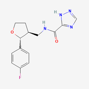 molecular formula C14H15FN4O2 B6671512 N-[[(2R,3S)-2-(4-fluorophenyl)oxolan-3-yl]methyl]-1H-1,2,4-triazole-5-carboxamide 
