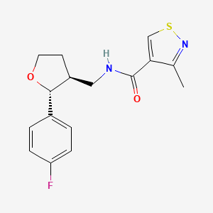 molecular formula C16H17FN2O2S B6671521 N-[[(2R,3S)-2-(4-fluorophenyl)oxolan-3-yl]methyl]-3-methyl-1,2-thiazole-4-carboxamide 