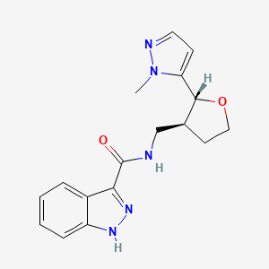 molecular formula C17H19N5O2 B6671595 N-[[(2R,3S)-2-(2-methylpyrazol-3-yl)oxolan-3-yl]methyl]-1H-indazole-3-carboxamide 