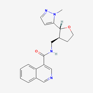 molecular formula C19H20N4O2 B6671615 N-[[(2R,3S)-2-(2-methylpyrazol-3-yl)oxolan-3-yl]methyl]isoquinoline-4-carboxamide 